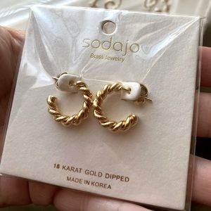 Sodajo 18 karat Gold Dipped small hoops